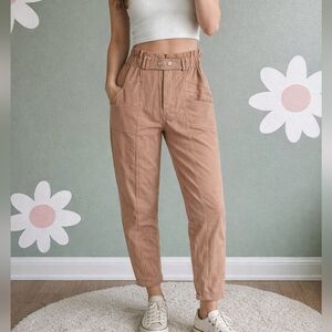 Elodie Tan Elastic-Waist Cargo Pants